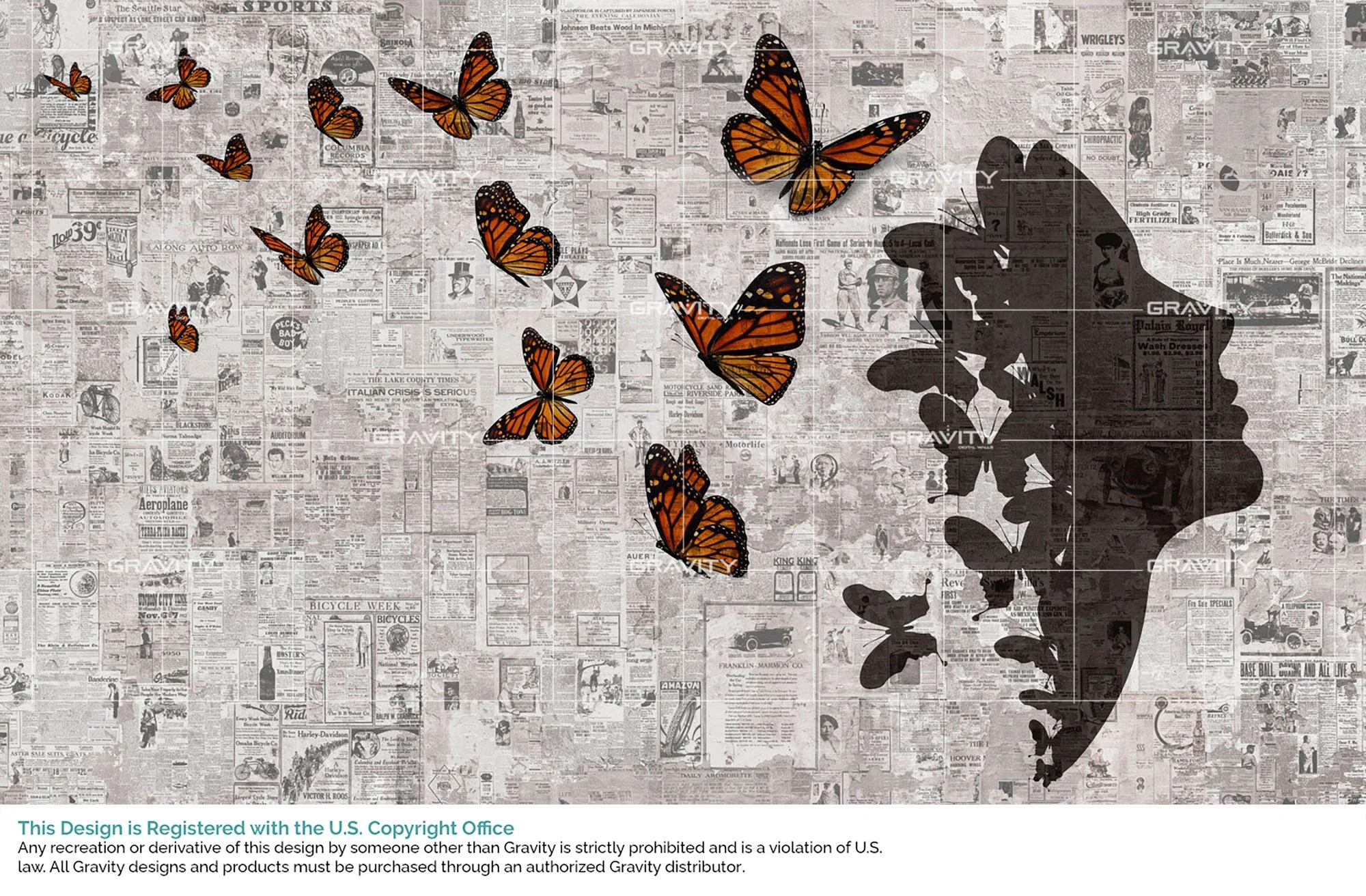 G3-26-01 Pop Art • Madame Butterfly — Gravity Digital Walls